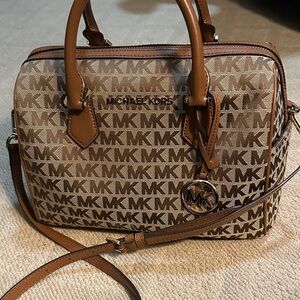 Michael Kors Brown and Tan Crossbody Bag